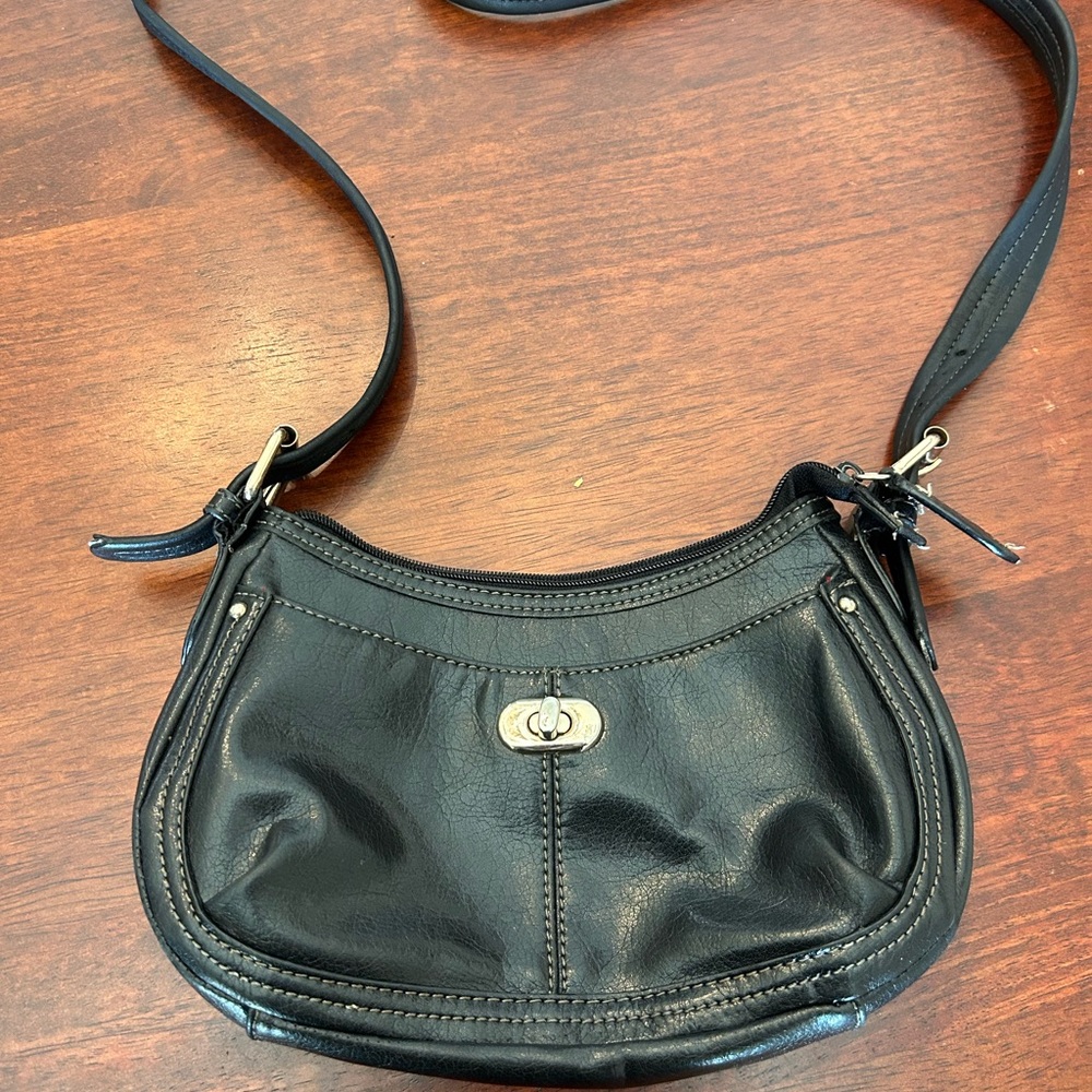 Black Leather Y2K Nine West Crossbody Bag